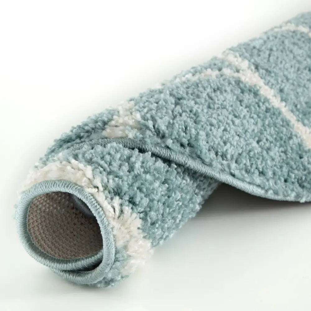 Moroccan Duck Egg Blue Shaggy Rug | 750 - Rugs