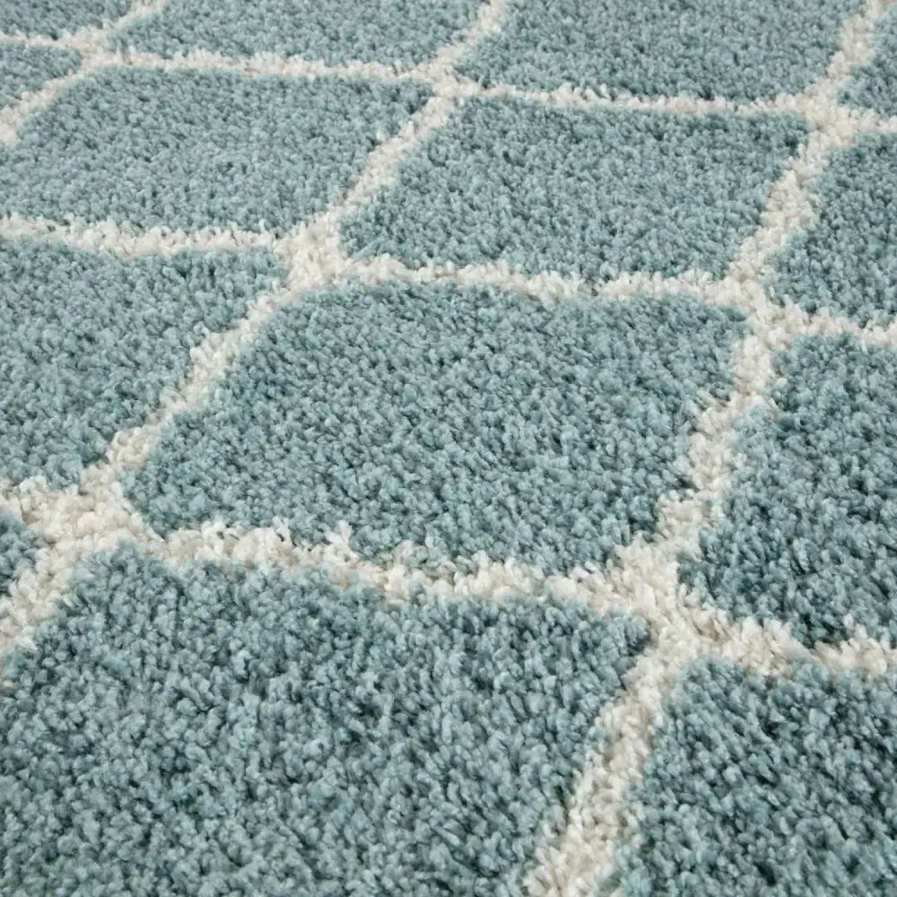 Moroccan Duck Egg Blue Shaggy Rug | 750 - Rugs