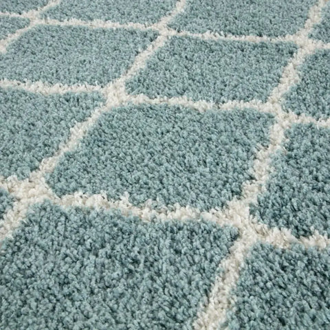 Moroccan Duck Egg Blue Shaggy Rug | 750 - Rugs