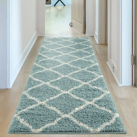 Moroccan Duck Egg Blue Shaggy Rug | 750 - Rugs