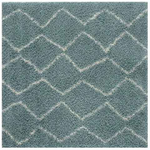 Moroccan Duck Egg Blue Shaggy Rug | 850 - 120X120 cm - Rugs