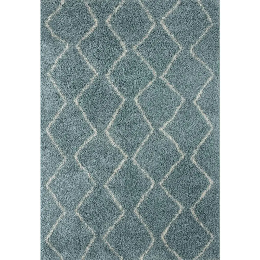Moroccan Duck Egg Blue Shaggy Rug | 850 - 60X110 cm - Rugs