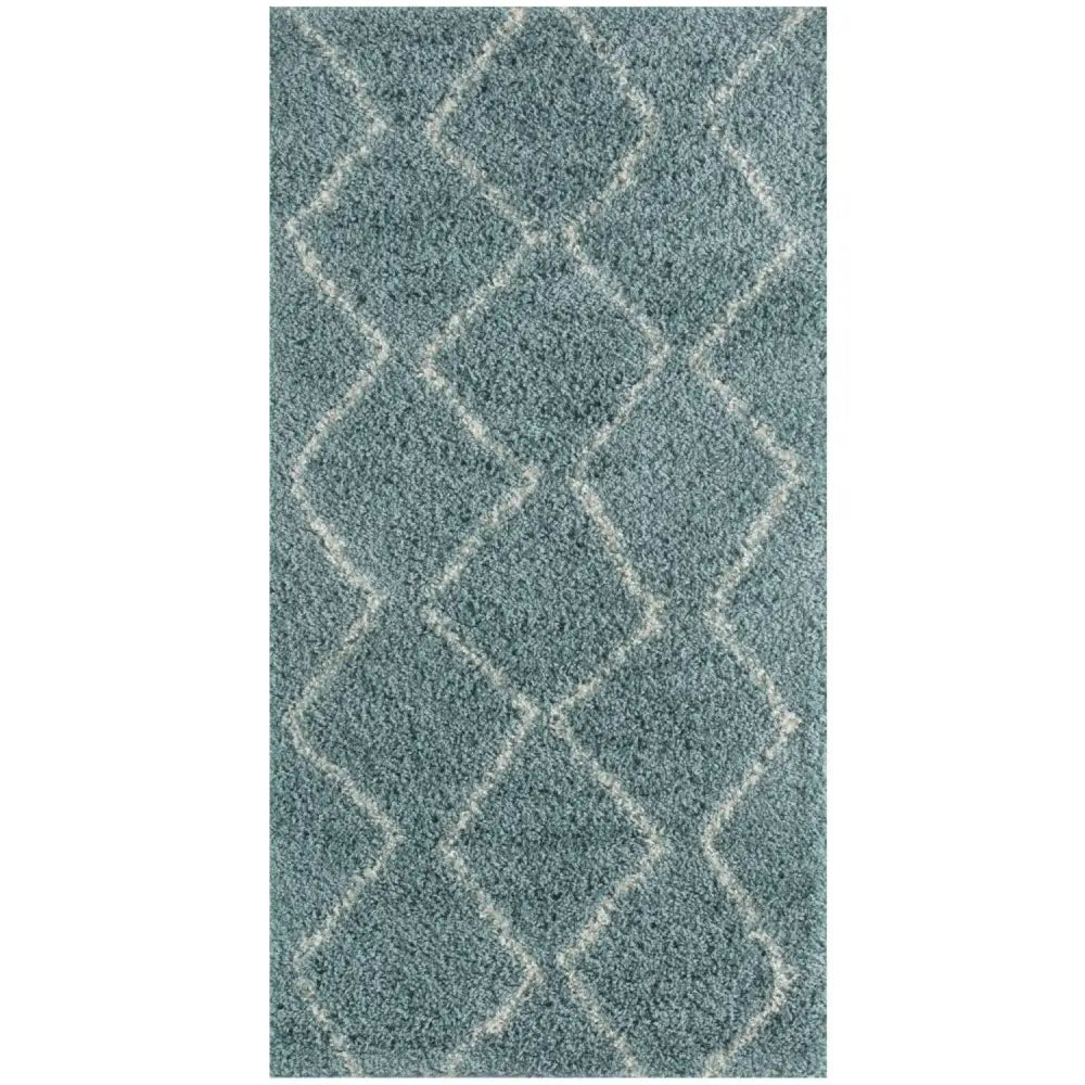 Moroccan Duck Egg Blue Shaggy Rug | 850 - 80X150 cm - Rugs