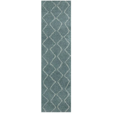 Moroccan Duck Egg Blue Shaggy Rug | 850 - 80X300 cm - Rugs
