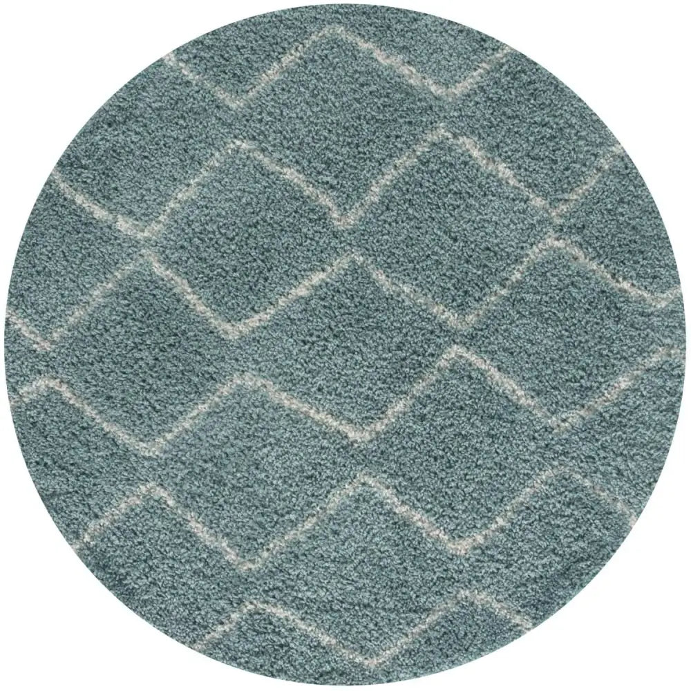 Moroccan Duck Egg Blue Shaggy Rug | 850 - Ø 120 cm - Rugs