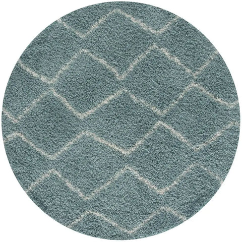 Moroccan Duck Egg Blue Shaggy Rug | 850 - Ø 120 cm - Rugs