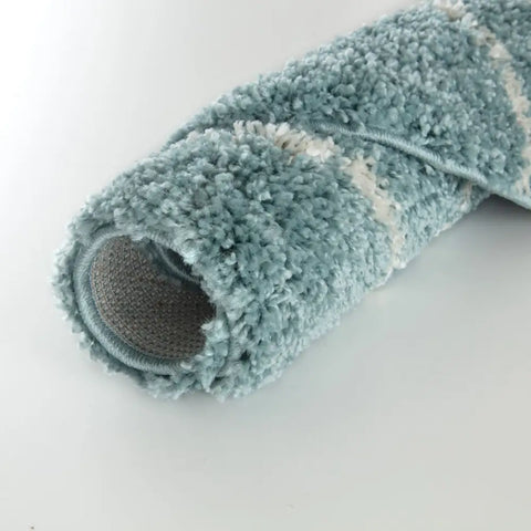 Moroccan Duck Egg Blue Shaggy Rug | 850 - Rugs