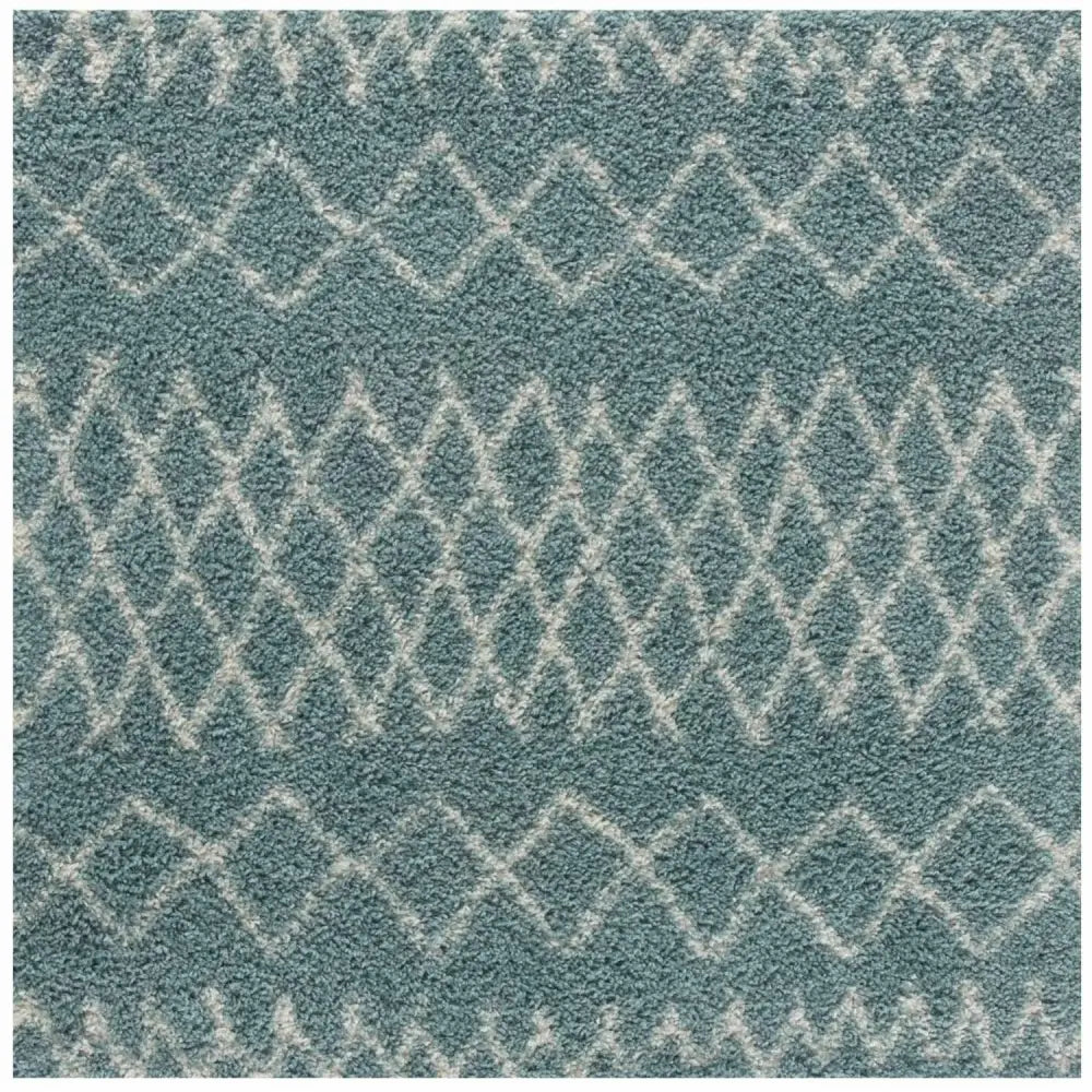 Moroccan Duck Egg Blue Shaggy Rug | 950 - 120X120 cm - Rugs