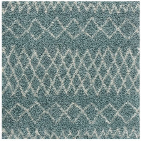 Moroccan Duck Egg Blue Shaggy Rug | 950 - 120X120 cm - Rugs