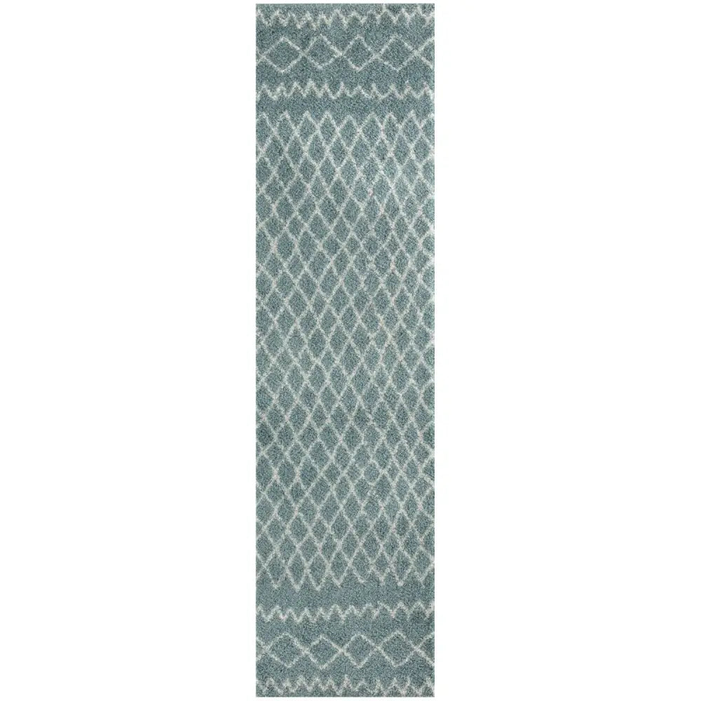 Moroccan Duck Egg Blue Shaggy Rug | 950 - 80X300 cm - Rugs