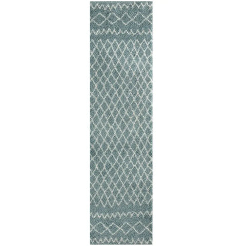 Moroccan Duck Egg Blue Shaggy Rug | 950 - 80X300 cm - Rugs