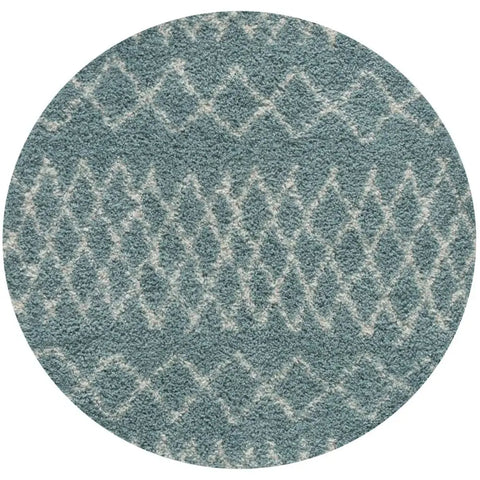 Moroccan Duck Egg Blue Shaggy Rug | 950 - Ø 120 cm - Rugs