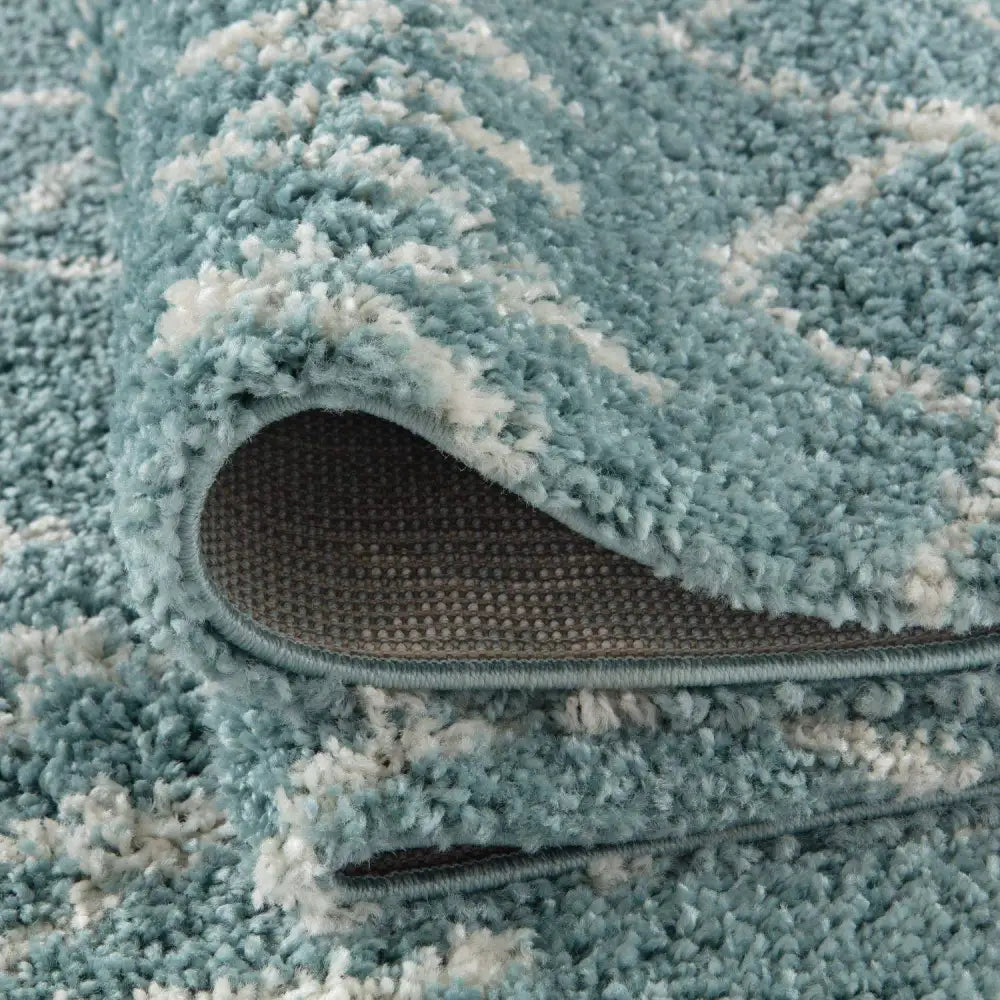 Moroccan Duck Egg Blue Shaggy Rug | 950 - Rugs