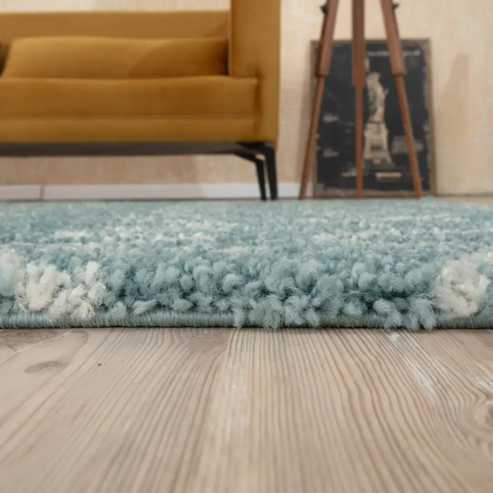 Moroccan Duck Egg Blue Shaggy Rug | 950 - Rugs