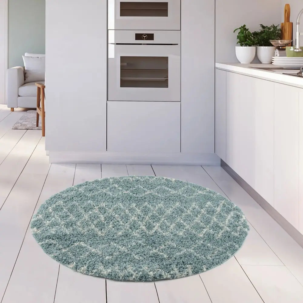 Moroccan Duck Egg Blue Shaggy Rug | 950 - Rugs