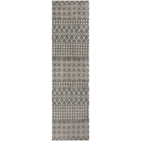Moroccan Grey Shaggy Rug | 1010 - 80X300 cm - Rugs