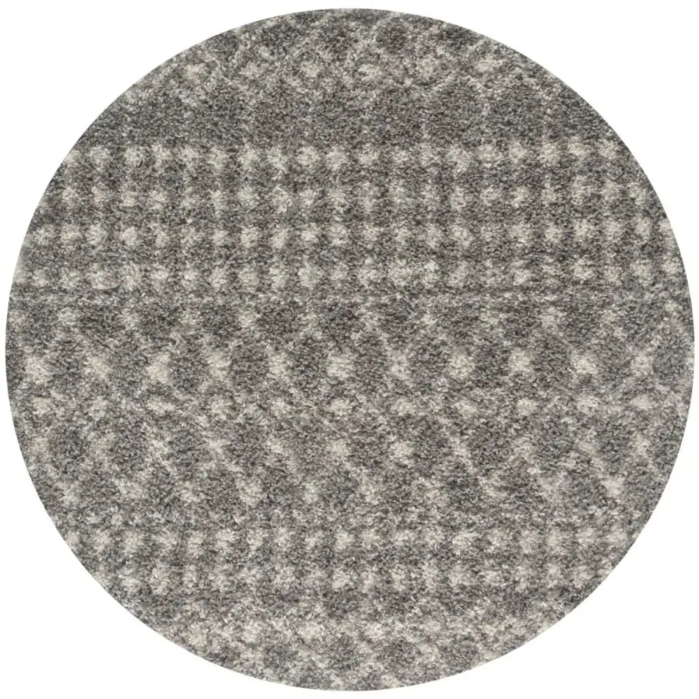 Moroccan Grey Shaggy Rug | 1010 - Ø 120 cm - Rugs