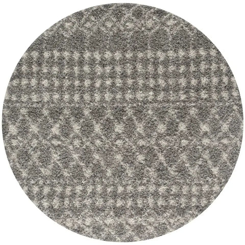 Moroccan Grey Shaggy Rug | 1010 - Ø 120 cm - Rugs