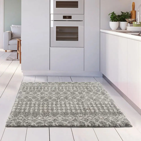 Moroccan Grey Shaggy Rug | 1010 - Rugs