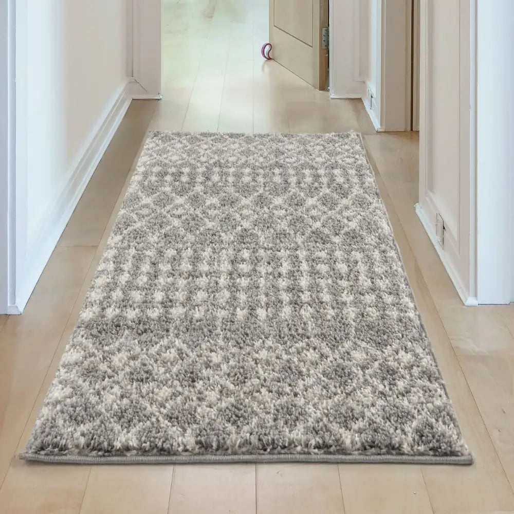 Moroccan Grey Shaggy Rug | 1010 - Rugs
