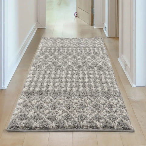 Moroccan Grey Shaggy Rug | 1010 - Rugs