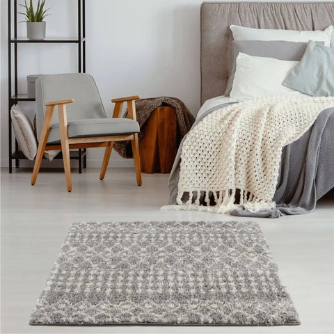 Moroccan Grey Shaggy Rug | 1010 - Rugs