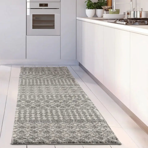 Moroccan Grey Shaggy Rug | 1010 - Rugs