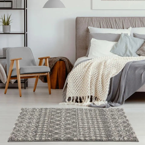 Moroccan Grey Shaggy Rug | 1010 - Rugs