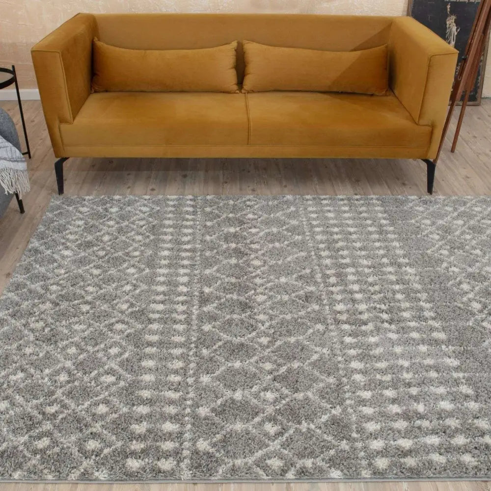 Moroccan Grey Shaggy Rug | 1010 - Rugs