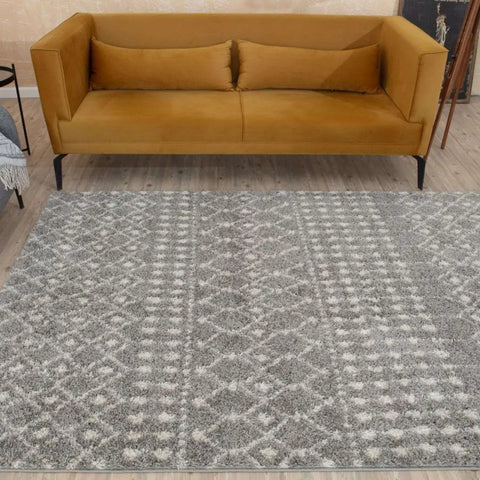 Moroccan Grey Shaggy Rug | 1010 - Rugs