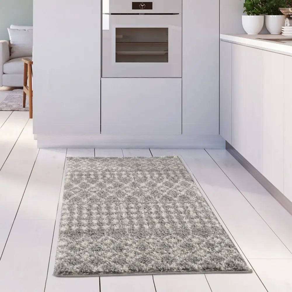 Moroccan Grey Shaggy Rug | 1010 - Rugs