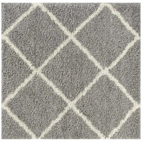 Moroccan Grey Shaggy Rug | 510 - 120X120 cm - Rugs