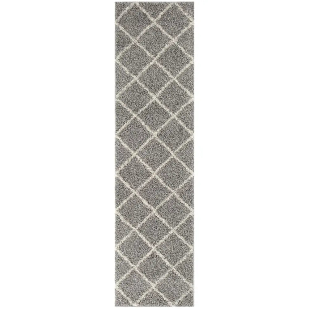 Moroccan Grey Shaggy Rug | 510 - 80X300 cm - Rugs