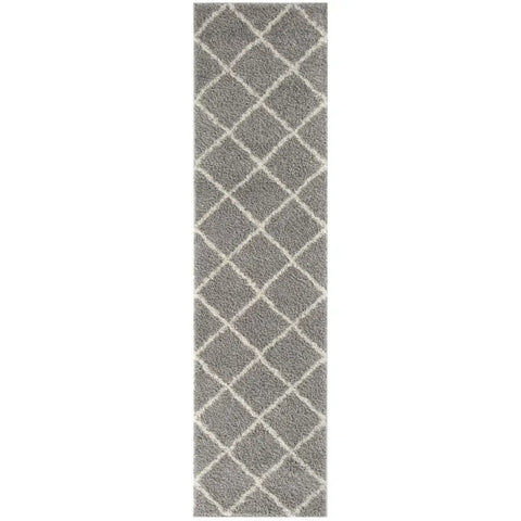 Moroccan Grey Shaggy Rug | 510 - 80X300 cm - Rugs