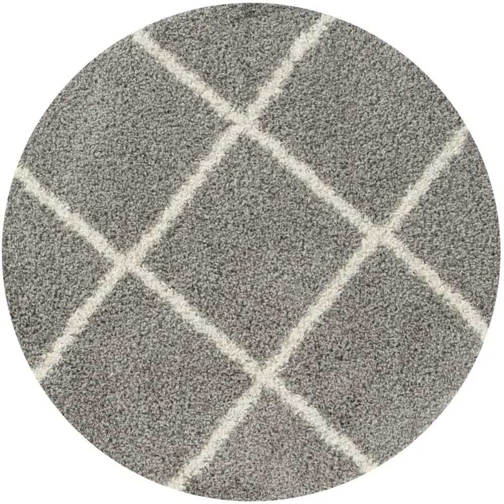 Moroccan Grey Shaggy Rug | 510 - Ø 120 cm - Rugs
