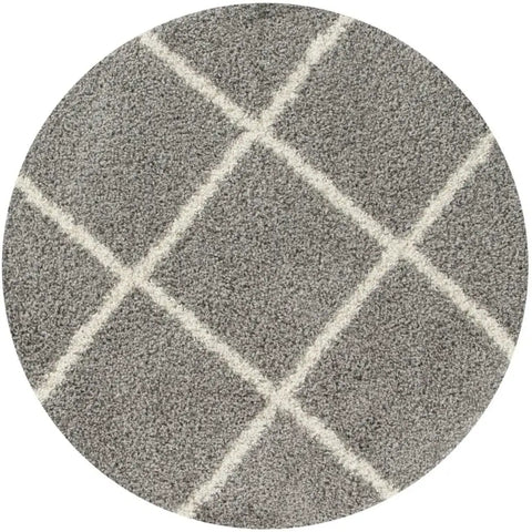 Moroccan Grey Shaggy Rug | 510 - Ø 120 cm - Rugs