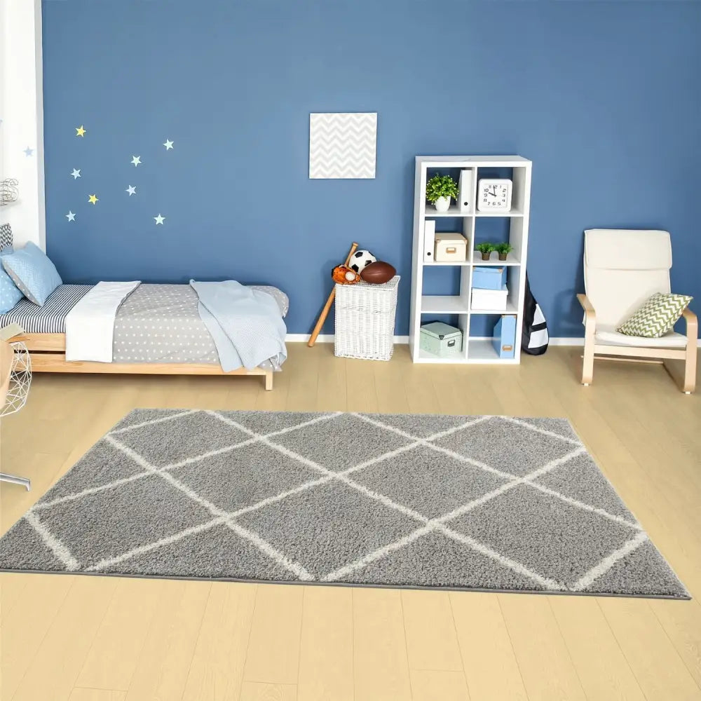 Moroccan Grey Shaggy Rug | 510 - Rugs