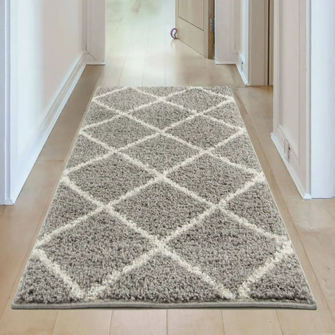 Moroccan Grey Shaggy Rug | 510 - Rugs