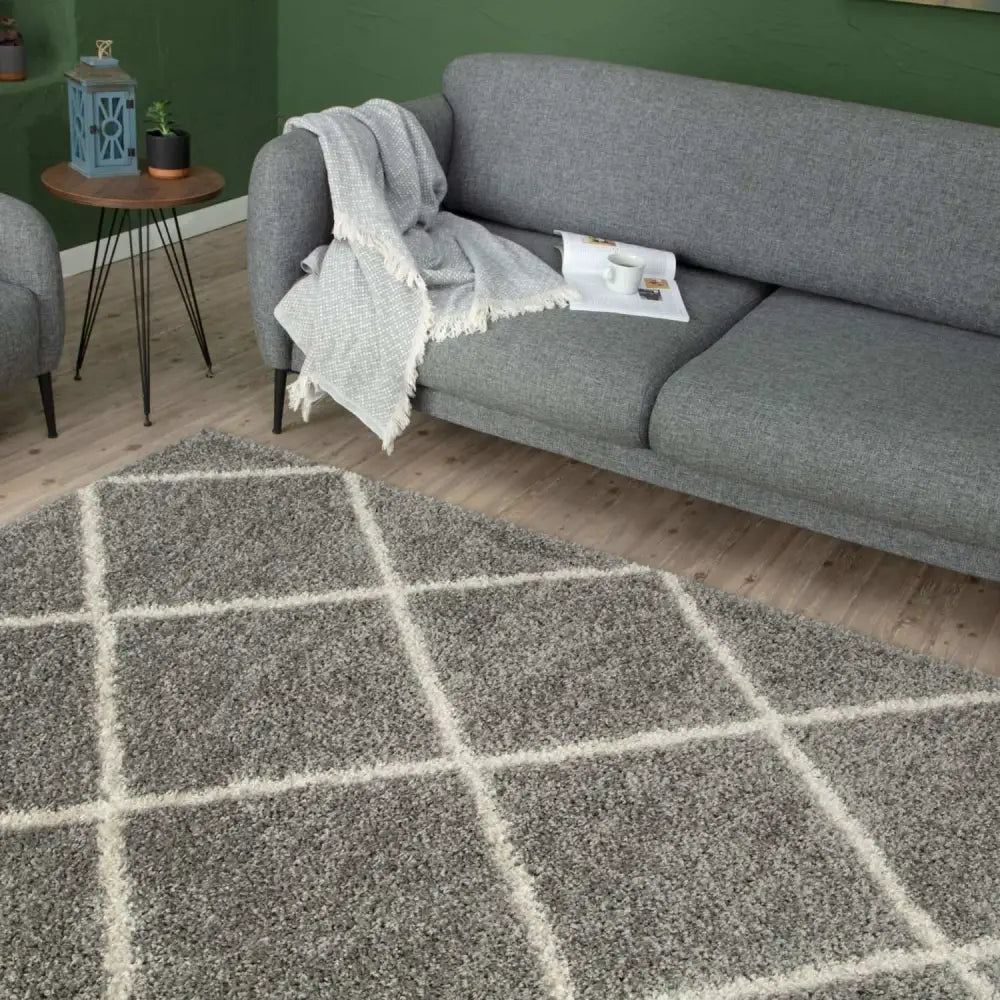 Moroccan Grey Shaggy Rug | 510 - Rugs