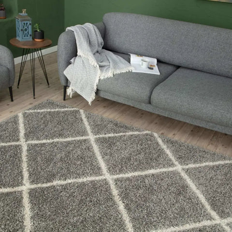 Moroccan Grey Shaggy Rug | 510 - Rugs