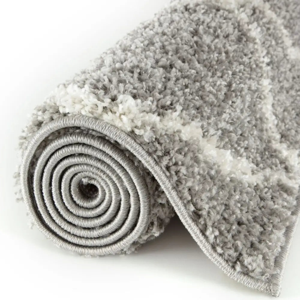 Moroccan Grey Shaggy Rug | 510 - Rugs