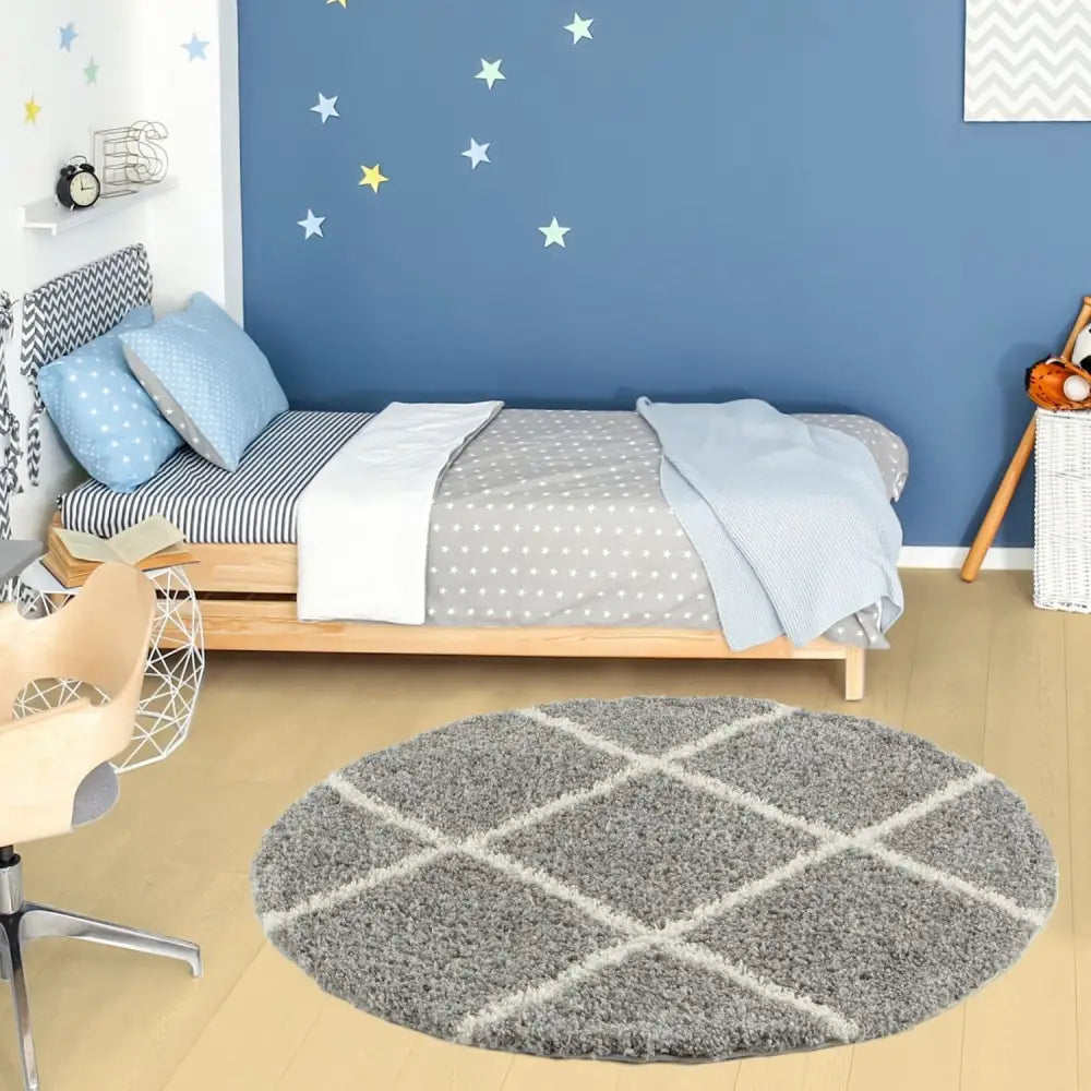 Moroccan Grey Shaggy Rug | 510 - Rugs