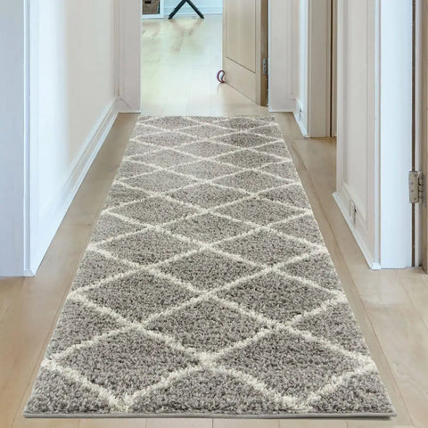 Moroccan Grey Shaggy Rug | 510 - Rugs