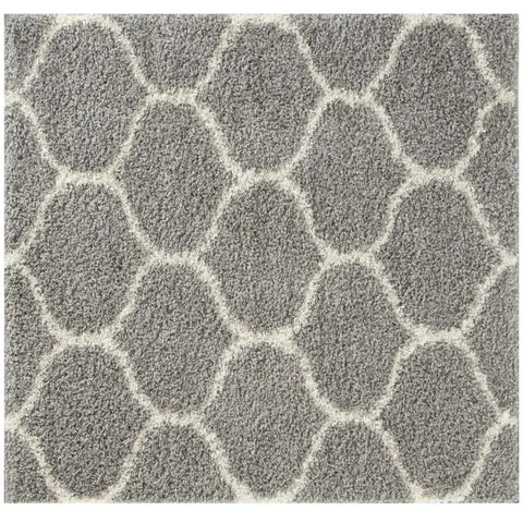 Moroccan Grey Shaggy Rug | 610 - 120X120 cm - Rugs