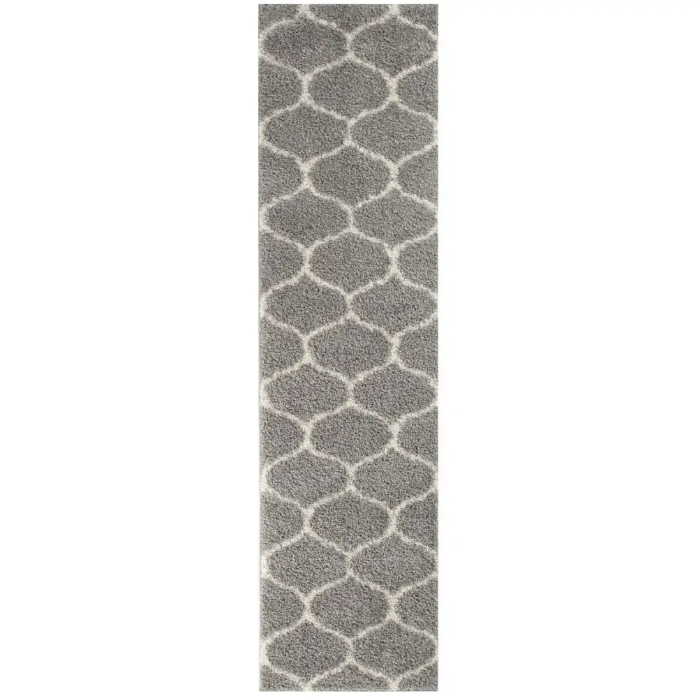 Moroccan Grey Shaggy Rug | 610 - 80X300 cm - Rugs