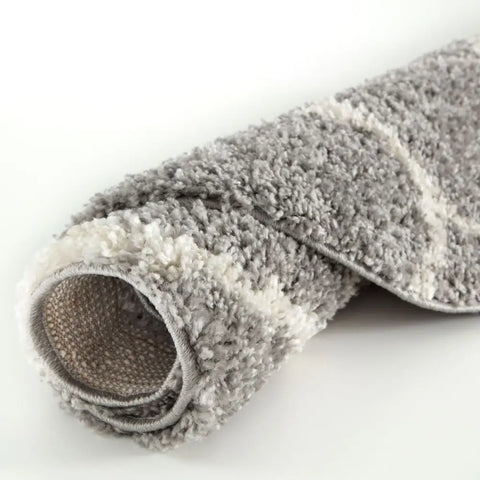 Moroccan Grey Shaggy Rug | 610 - Rugs