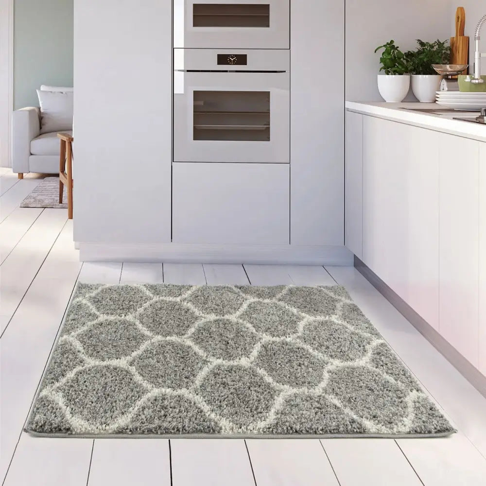 Moroccan Grey Shaggy Rug | 610 - Rugs
