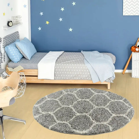 Moroccan Grey Shaggy Rug | 610 - Rugs