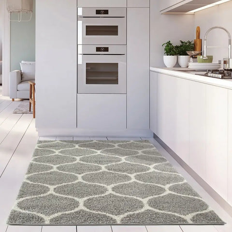 Moroccan Grey Shaggy Rug | 610 - Rugs