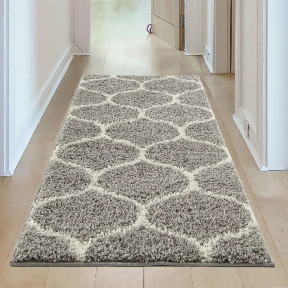 Moroccan Grey Shaggy Rug | 610 - Rugs